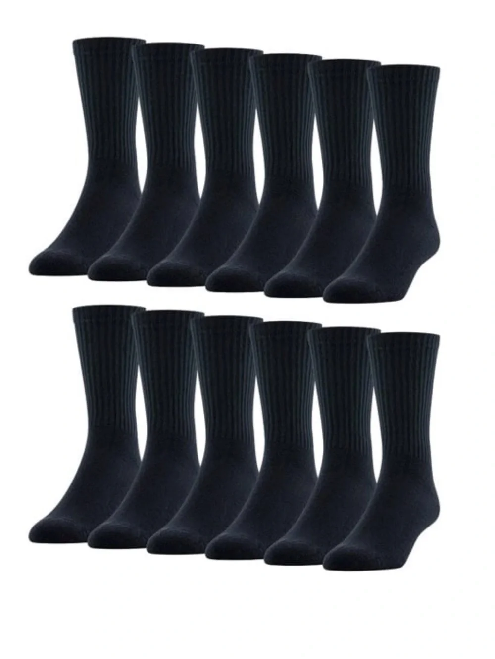 PowerSox Men's Cushion Crew Socks, 12-Pack, Lot of 2